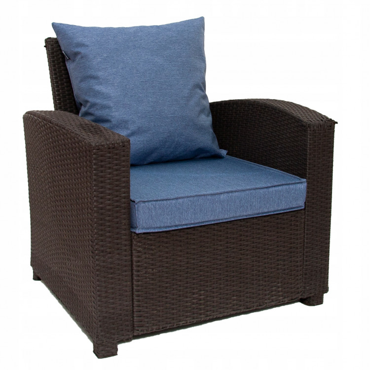 Podsedák na záhradný nábytok Golden Garden GG98 55/60/8cm + vankúš 55/50cm jeans svetlá